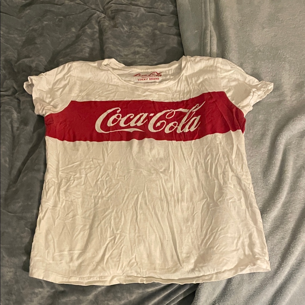 Lucky Brand Red And White CocaCola Tee Lucky Brand Red And White CocaCola Tee